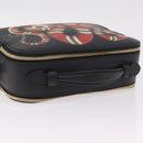 GUCCI Snake Shoulder Bag Leather Black Gold Tone 453565 Auth ka6449V-6
