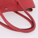 HERMES Garden Party PM Tote Bag Leather Pink Silver Auth ka6450V-9