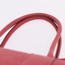 HERMES Garden Party PM Tote Bag Leather Pink Silver Auth ka6450V-17