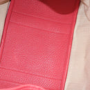 HERMES Garden Party PM Tote Bag Leather Pink Silver Auth ka6450V-11