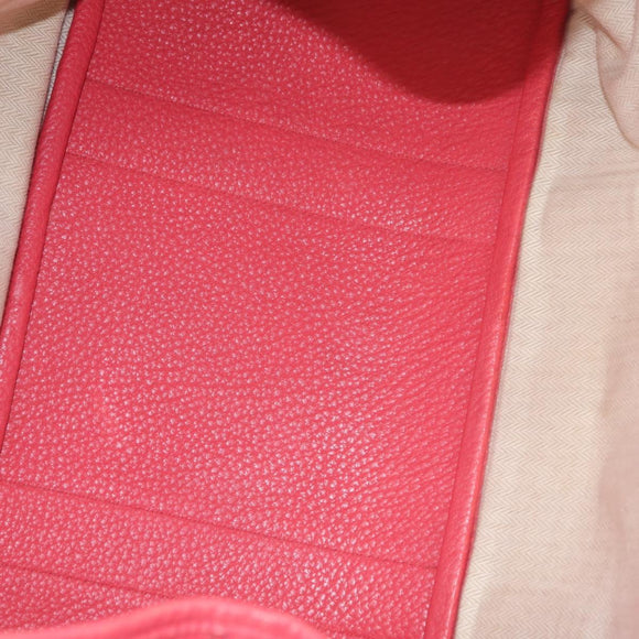 HERMES Garden Party PM Tote Bag Leather Pink Silver Auth ka6450V