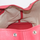 HERMES Garden Party PM Tote Bag Leather Pink Silver Auth ka6450V-23