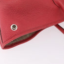 HERMES Garden Party PM Tote Bag Leather Pink Silver Auth ka6450V-14