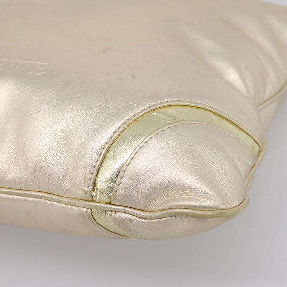 LOEWE Hand Bag Leather Gold Auth ka6452A