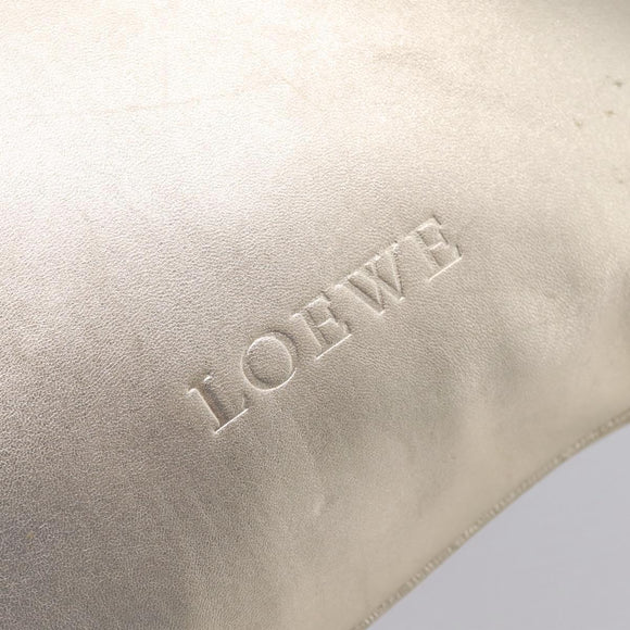 LOEWE Hand Bag Leather Gold Auth ka6452A