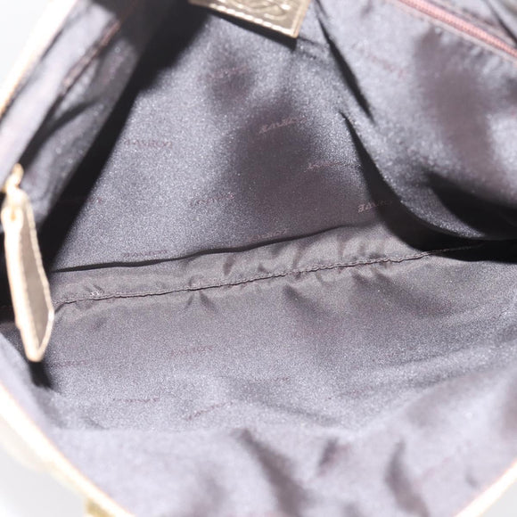 LOEWE Hand Bag Leather Gold Auth ka6452A