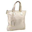 LOEWE Hand Bag Leather Gold Auth ka6452A-1