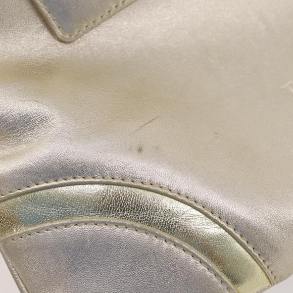 LOEWE Hand Bag Leather Gold Auth ka6452A