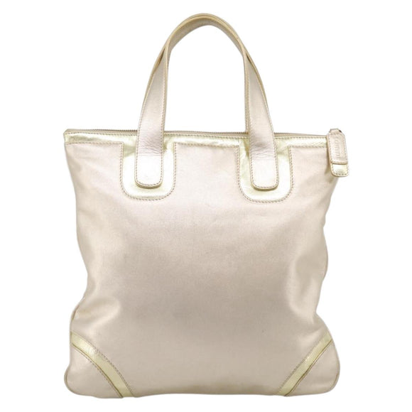 LOEWE Hand Bag Leather Gold Auth ka6452A