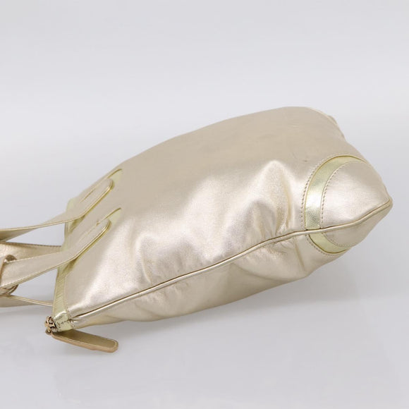 LOEWE Hand Bag Leather Gold Auth ka6452A