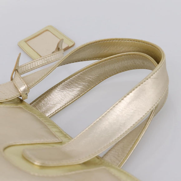 LOEWE Hand Bag Leather Gold Auth ka6452A