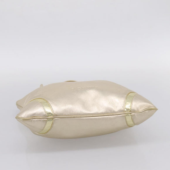 LOEWE Hand Bag Leather Gold Auth ka6452A