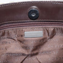 BURBERRY Nova Check Hand Bag PVC Leather Beige Silver Auth ka6453-10