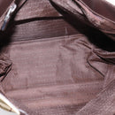 BURBERRY Nova Check Hand Bag PVC Leather Beige Silver Auth ka6453-11