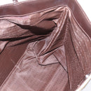 BURBERRY Nova Check Hand Bag PVC Leather Beige Silver Auth ka6453-17