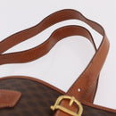 CELINE Macadam Tote Bag PVC Brown Gold Tone Auth ka6459-16