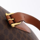 CELINE Macadam Tote Bag PVC Brown Gold Tone Auth ka6459-17