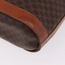CELINE Macadam Tote Bag PVC Brown Gold Tone Auth ka6459-21