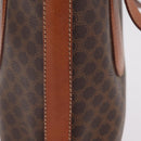 CELINE Macadam Tote Bag PVC Brown Gold Tone Auth ka6459-14