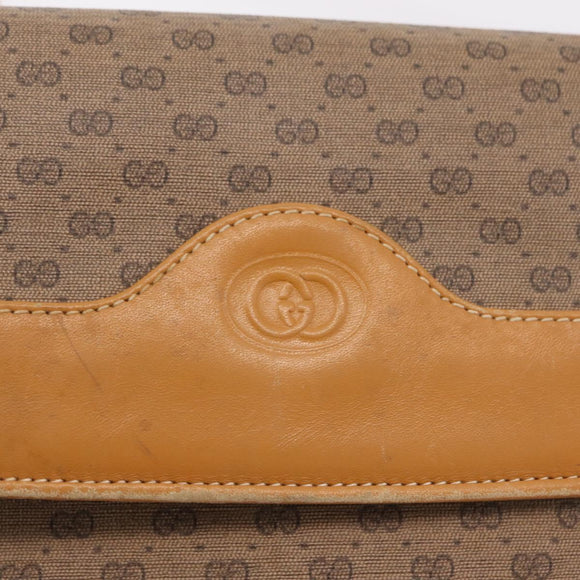 GUCCI Micro GG Shoulder Bag PVC Beige Gold Tone 004 106 0024 Auth ka6460