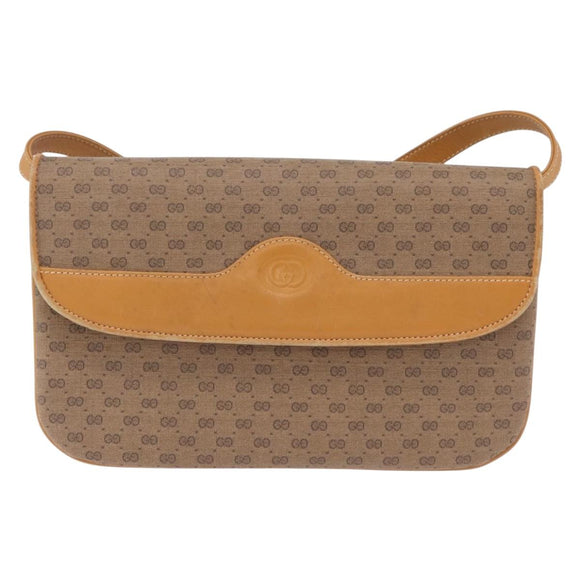 GUCCI Micro GG Shoulder Bag PVC Beige Gold Tone 004 106 0024 Auth ka6460