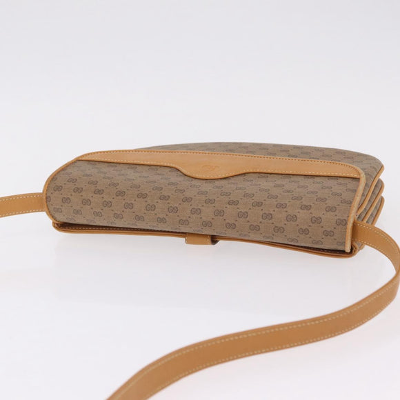 GUCCI Micro GG Shoulder Bag PVC Beige Gold Tone 004 106 0024 Auth ka6460