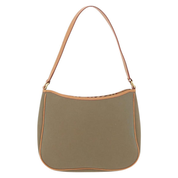 BURBERRY Shoulder Bag Canvas Beige Gold Tone Auth ka6461