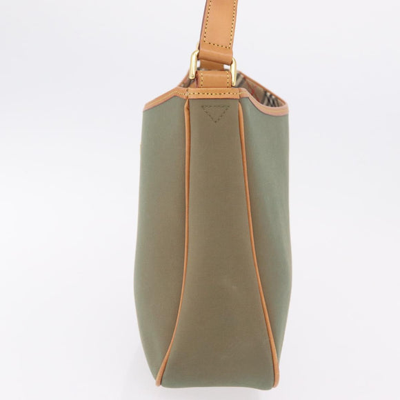 BURBERRY Shoulder Bag Canvas Beige Gold Tone Auth ka6461