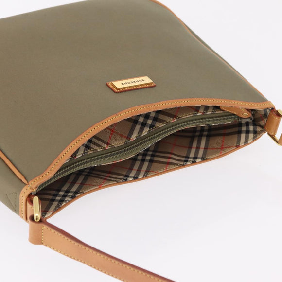 BURBERRY Shoulder Bag Canvas Beige Gold Tone Auth ka6461