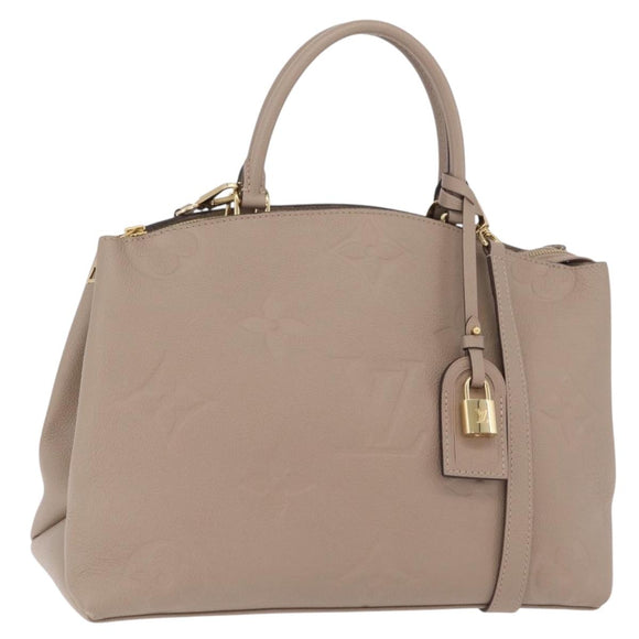 LOUIS VUITTON Monogram Empreinte Grand Palais MM Bag Beige M45833 Auth ka6462M