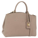 LOUIS VUITTON Monogram Empreinte Grand Palais MM Bag Beige M45833 Auth ka6462M-1