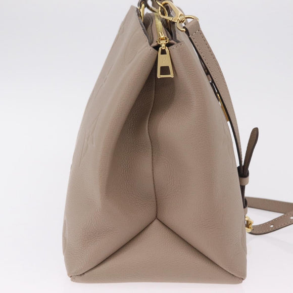 LOUIS VUITTON Monogram Empreinte Grand Palais MM Bag Beige M45833 Auth ka6462M