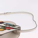 GUCCI Sylvie Sherry Line Hand Bag Leather 2way White Gold Tone Auth ka6465V-15