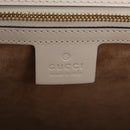 GUCCI Sylvie Sherry Line Hand Bag Leather 2way White Gold Tone Auth ka6465V-23