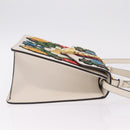 GUCCI Sylvie Sherry Line Hand Bag Leather 2way White Gold Tone Auth ka6465V-3