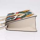 GUCCI Sylvie Sherry Line Hand Bag Leather 2way White Gold Tone Auth ka6465V-4