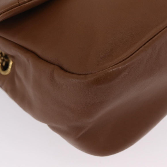 Saint Laurent Jamie Small Chain Shoulder Bag Leather Brown 763475 Auth ka6466SAM