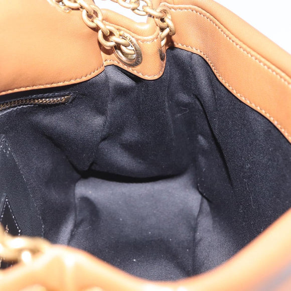 Saint Laurent Jamie Small Chain Shoulder Bag Leather Brown 763475 Auth ka6466SAM