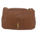 Saint Laurent Jamie Small Chain Shoulder Bag Leather Brown 763475 Auth ka6466SAM-13