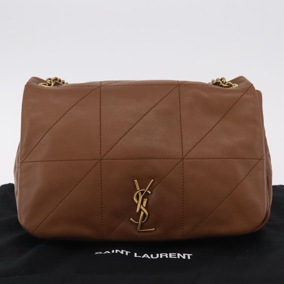 Saint Laurent Jamie Small Chain Shoulder Bag Leather Brown 763475 Auth ka6466SAM