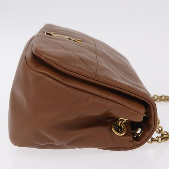 Saint Laurent Jamie Small Chain Shoulder Bag Leather Brown 763475 Auth ka6466SAM