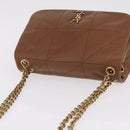 Saint Laurent Jamie Small Chain Shoulder Bag Leather Brown 763475 Auth ka6466SAM-6