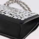 Christian Dior J'adior Chain Shoulder Bag Leather Black Silver Auth ka6468SAM-16