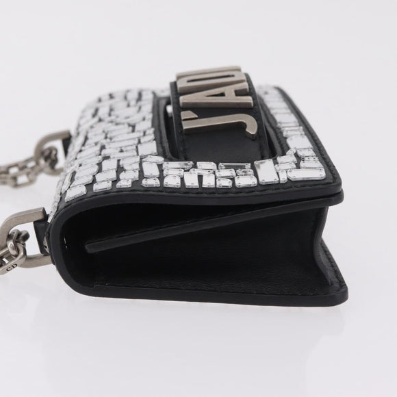 Christian Dior J'adior Chain Shoulder Bag Leather Black Silver Auth ka6468SAM