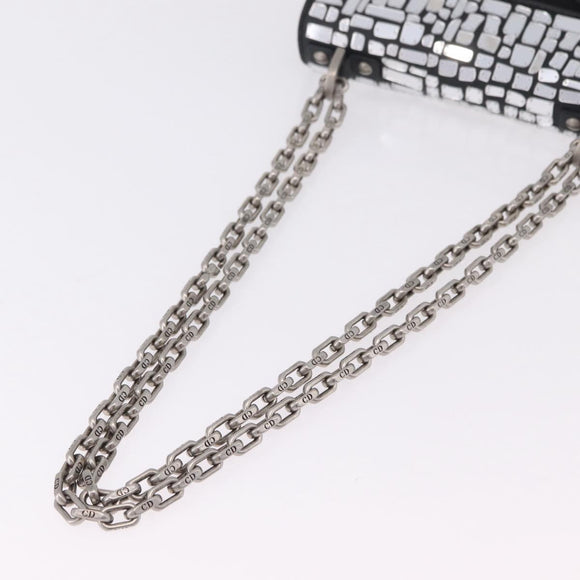 Christian Dior J'adior Chain Shoulder Bag Leather Black Silver Auth ka6468SAM