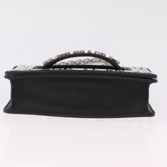 Christian Dior J'adior Chain Shoulder Bag Leather Black Silver Auth ka6468SAM