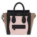 CELINE Luggage Nano Shopper Hand Bag Leather 2way Pink Gold Tone Auth ka6469V-13
