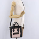 CELINE Luggage Nano Shopper Hand Bag Leather 2way Pink Gold Tone Auth ka6469V-26