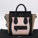CELINE Luggage Nano Shopper Hand Bag Leather 2way Pink Gold Tone Auth ka6469V-12