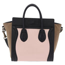 CELINE Luggage Nano Shopper Hand Bag Leather 2way Pink Gold Tone Auth ka6469V-2